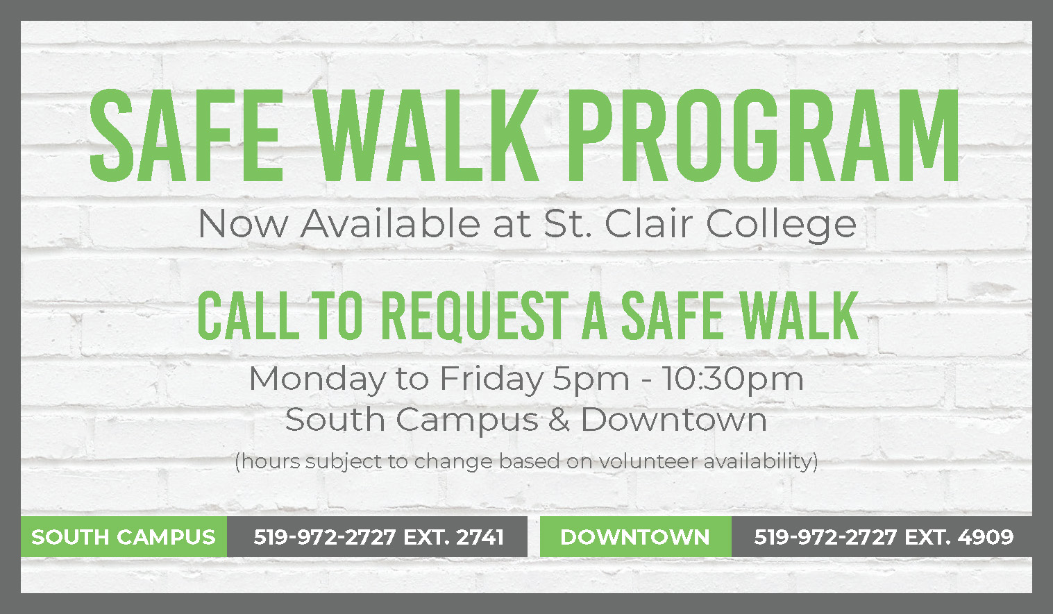 Safe Walk Program Now Available